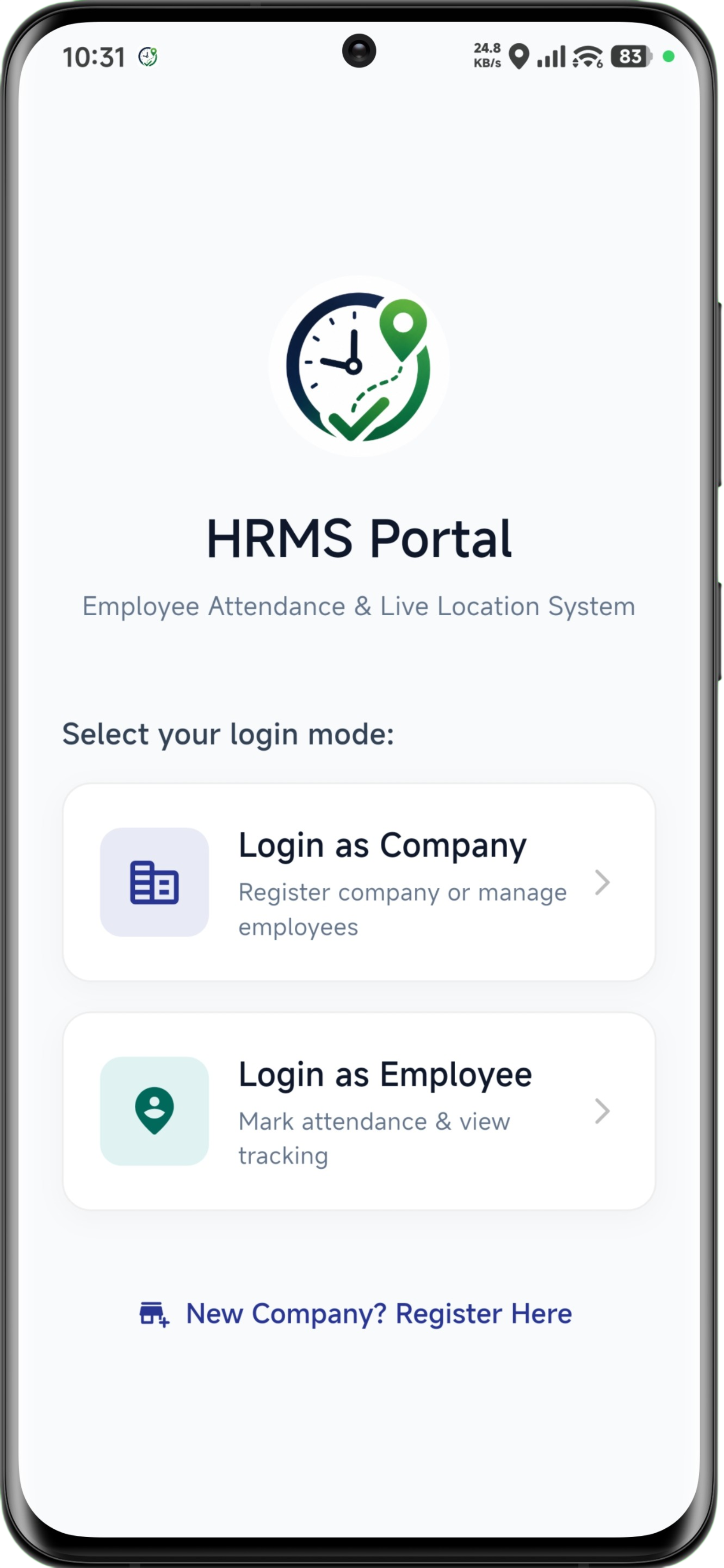 HrmsX screen 1