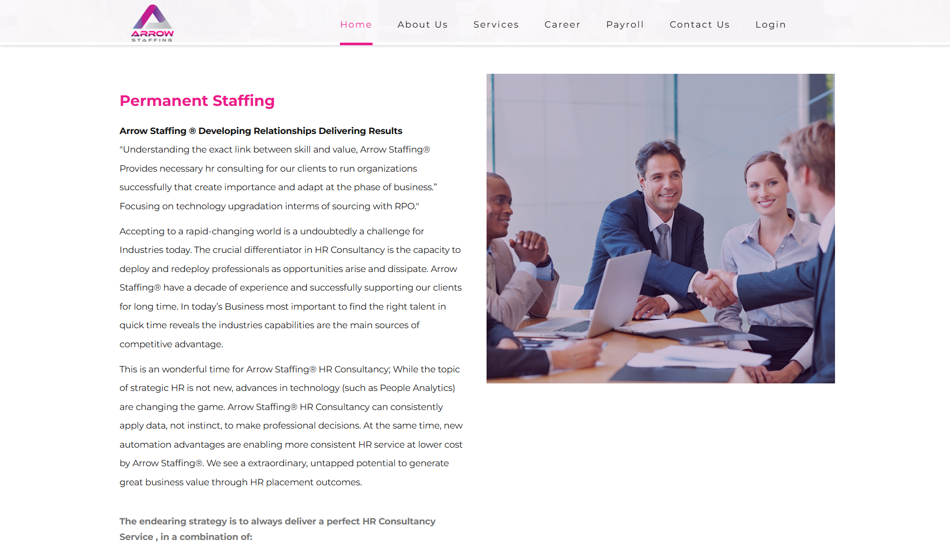 Arrow Staffing Solution screen 3