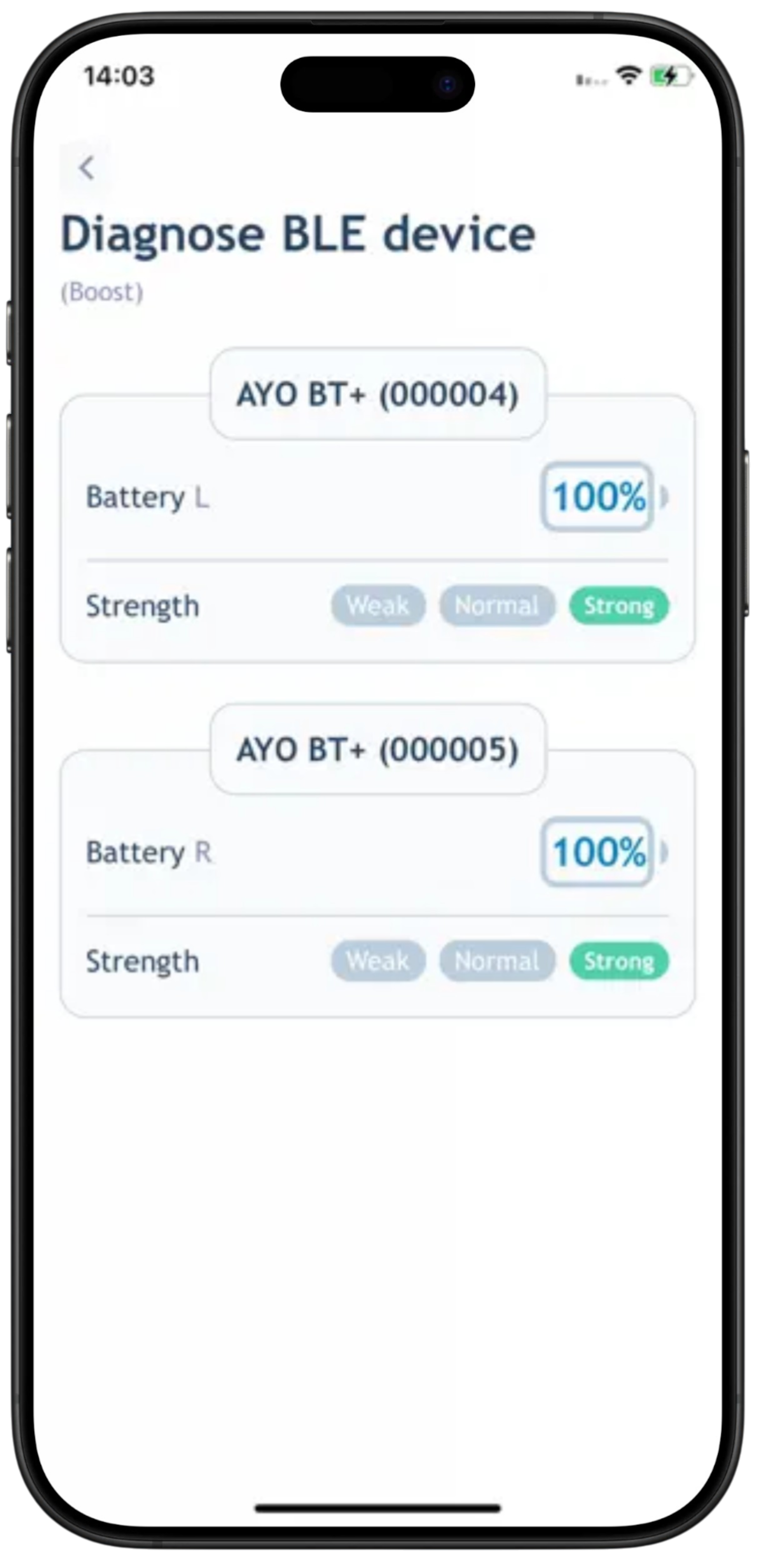 AYO BT+ screen 3