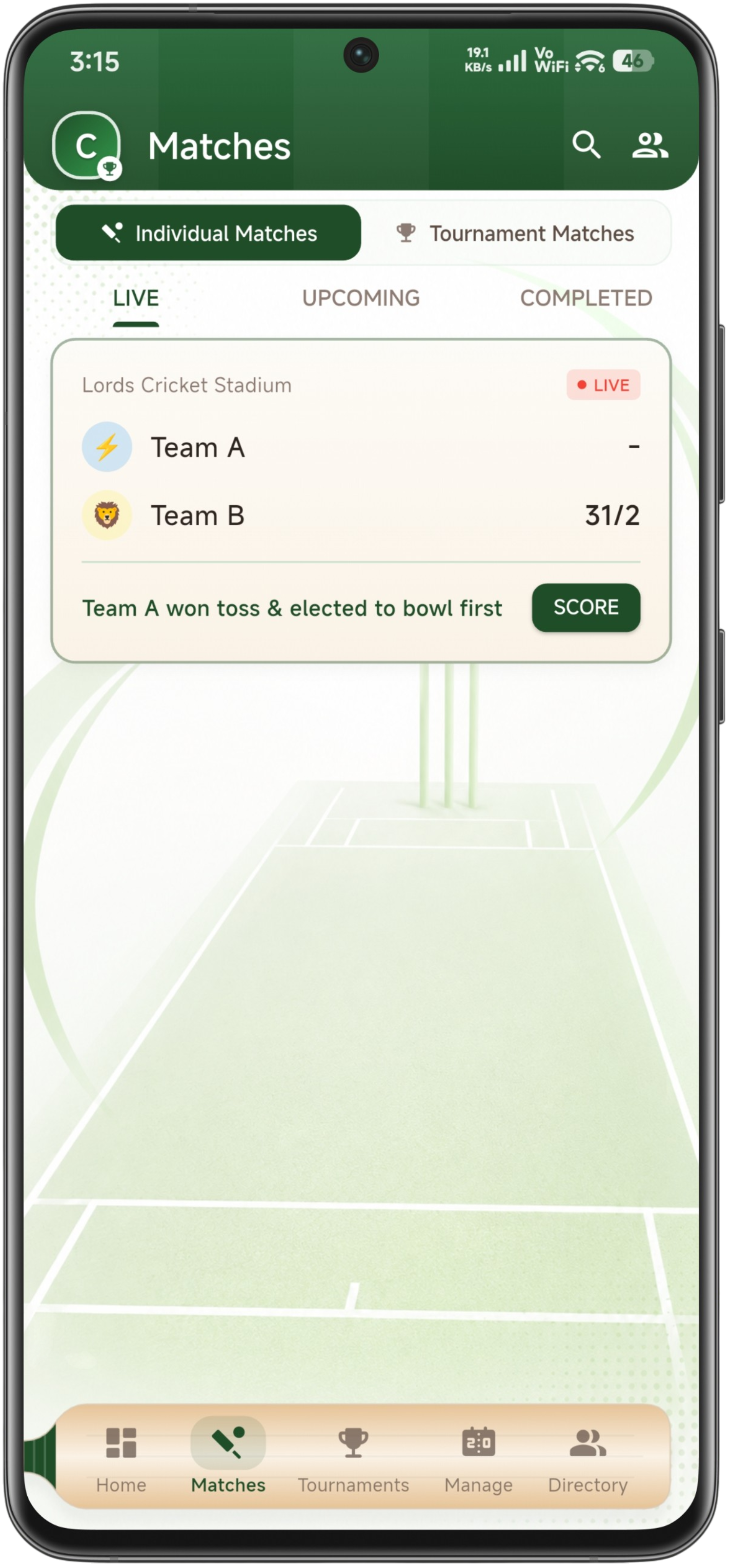 CricX screen 4