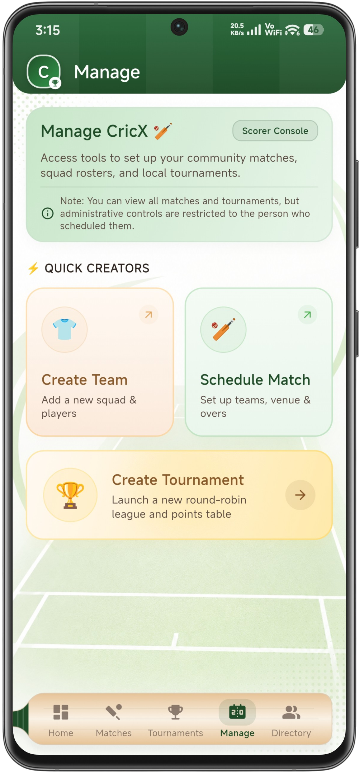 CricX screen 6