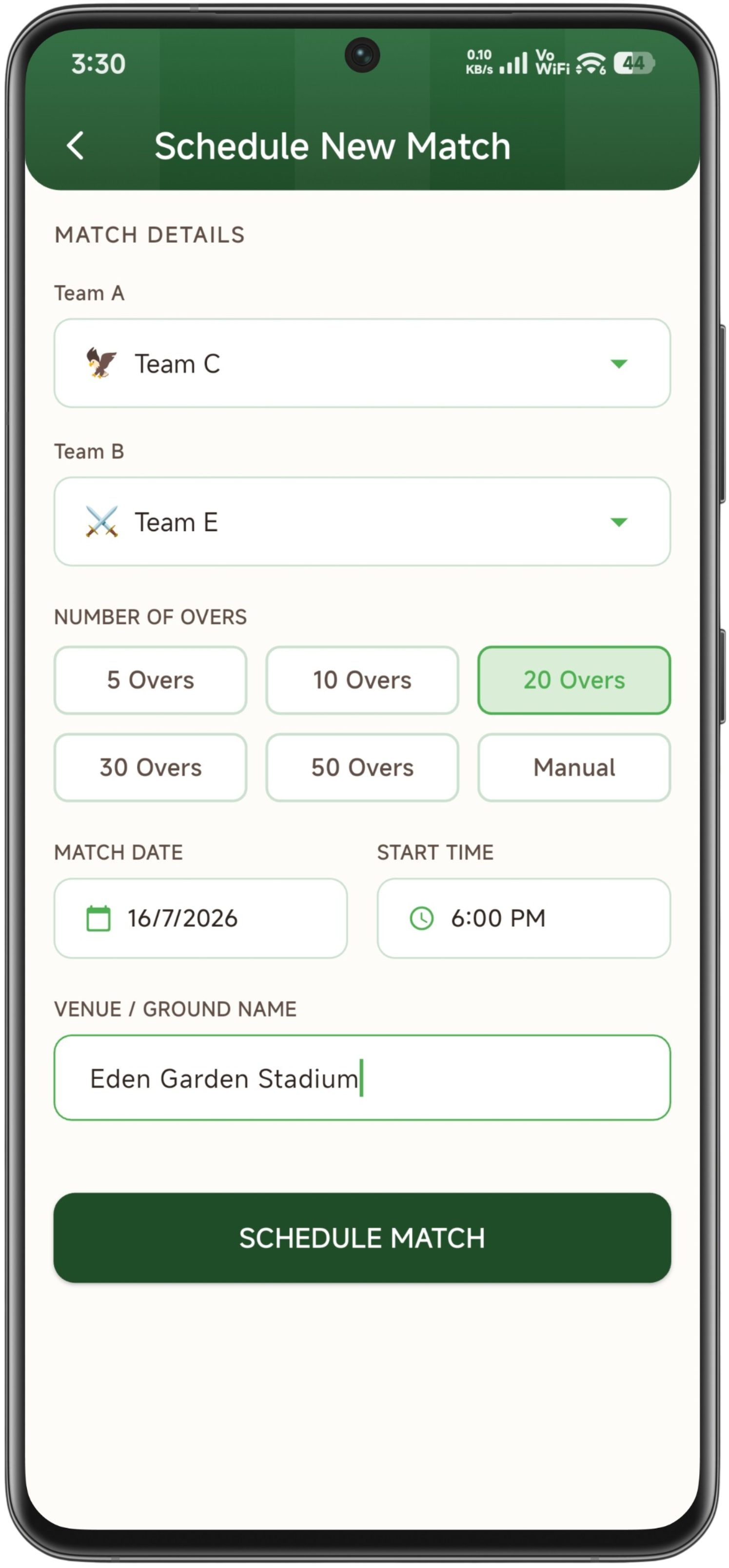 CricX screen 7