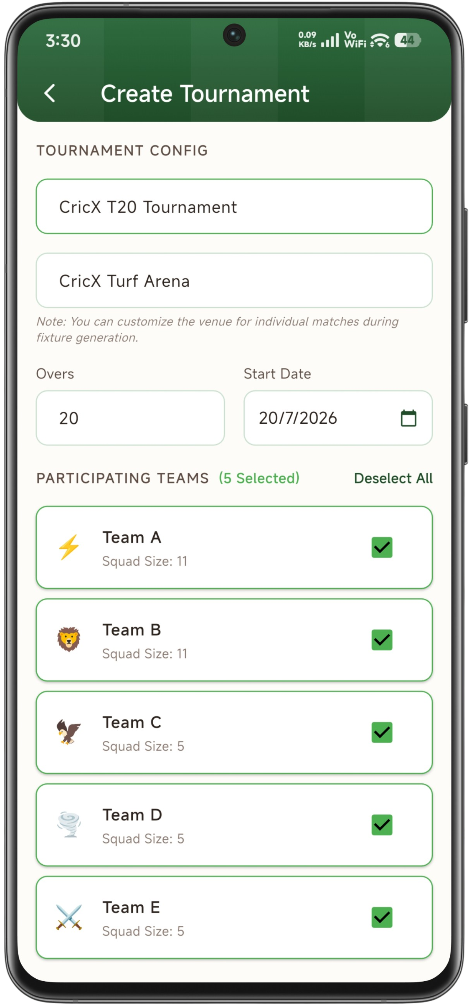 CricX screen 8