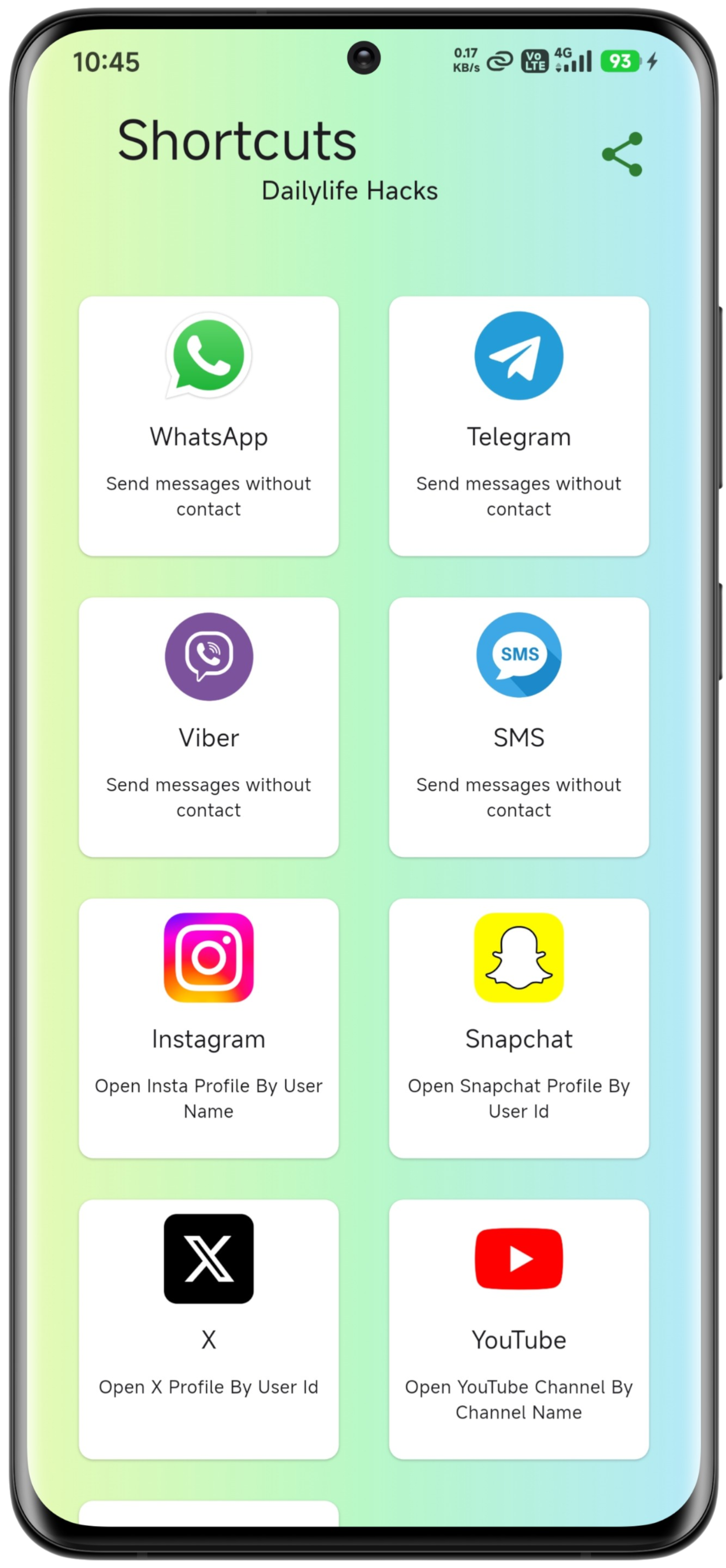 Shortcut: Instant Chat screen 1